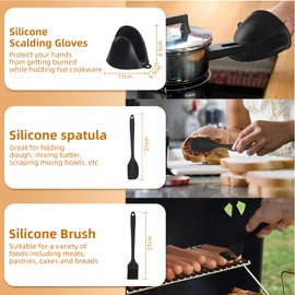 GEEKHOM Air Fryer Accessories, 8PCS Air Fryer Accessory Including Silicone Air Fryer Liner, Air Fryer Rack, Silicone Gloves, Fits for all 8” Round Air Fryers, Compatible with Oven, Microwave