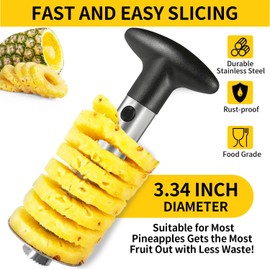 RELUHE Pineapple Corer and Slicer,Pineapple Cutter,[Upgraded, Reinforced,Thicker Blade] 304 Stainless Steel for Home & Kitchen with Sharp Blade for Diced Fruit Rings
