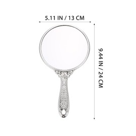 minkissy Round Hand Mirror Hand Held Mirror Makeup Hand Mirror Hairdressers Vanity Mirror Mirror Cosmetic Mirror with Handle for Travel Home Salon Retro Handheld Mirror