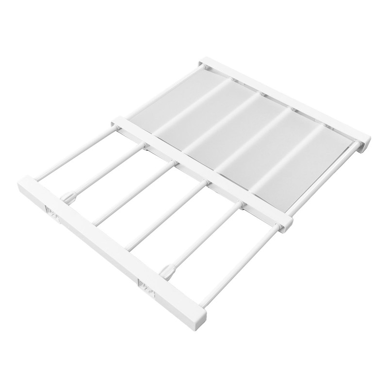Tension Rod Shelf Adjustable Length Space Saving Nail Free Expandable
