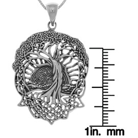 Jewelry Trends Sterling Silver Celtic Tree of Life Pendant Necklace 18"