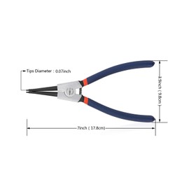 WISEPRO Circlip Pliers External Heavy Duty Snap Ring Pliers with Straight Jaw for Ring Removing and Retaining 7 Inch