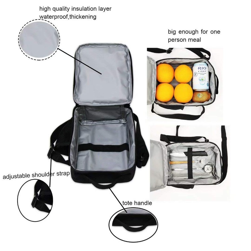 Vunko Funny Dinosaurs Insulated Lunch Bag for School Work Office