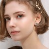 HAIAISO 6 Pairs Gold Clip On Earrings Cubic Zirconia Pearl