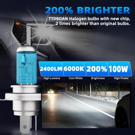 TTDBDAN Headlights Fit For Toyota Tacoma 1998-2015 Halogen Headlight Bulbs,9003/H4/HB2 High/Low Beams Bright Light Combo Kit,Plug & Play,pack of 2 (Toyota Tacoma 1998-2015)