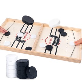 Fast Sling Puck Game, Wooden Slingshot Hockey Game Winner Board Game Toy Funny Paced Sling Puck Winner Board Table Game Parent-child Interactive Toy