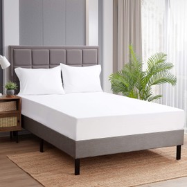 Sweet Home Collection Fitted Sheet -1500 Supreme Collection Fitted Elastic Sheet with Reinforced Corner Elastic Straps - Wrinkle Resistant Premium Soft Comfort - Queen, White