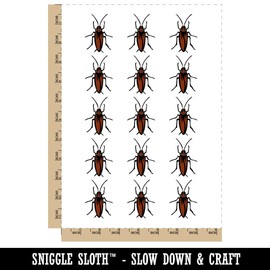 Cockroach Bug Insect Vermin Temporary Tattoo Water Resistant Fake Body Art Set Collection - 15 2" Tattoos (1 Sheet)