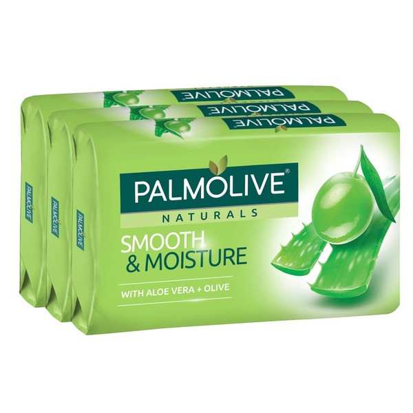 Palmolive Naturals Smooth Moisture Bar Soap, Aloe and Olive Extracts, 80 Gram / 2.8 Ounce, 3 Count (Pack of 3) Total 9 Bars