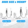 Snagging Hooks Weighted Treble Hooks, 5pcs Weighted Fishing Hooks Large