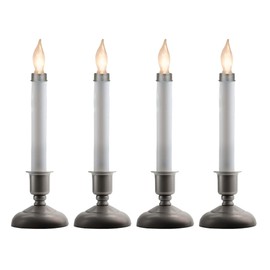 Cross Forge Electric Candle with Steady Lighting, Pewter Finish (Pack of 4)