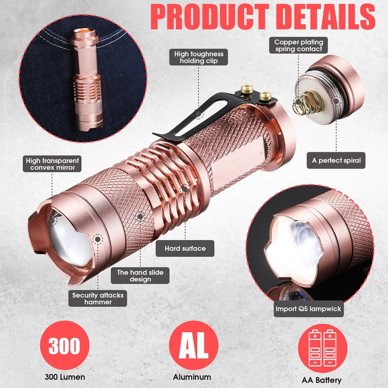 Fumete 20 Pcs LED Flashlight Torch Mini 3 Mode Tactical