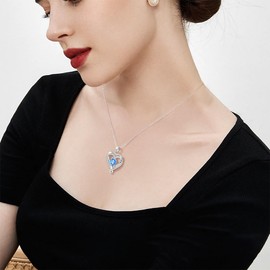 Memgift Birthstone Necklaces for Women Gifts for Wife I Love You Gifts Infinity Heart Pendant Necklace Gifts for Women Necklaces Jewelry for Her December Birthday Gifts for Women