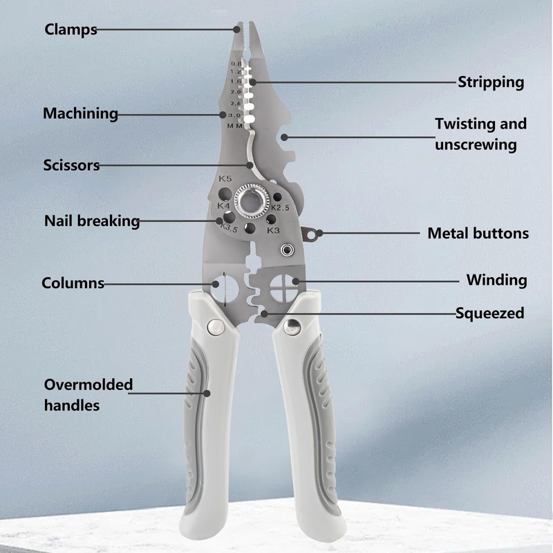 27 in 1 Multifunctional Wire Stripper, Crimper Cable Cutter Pliers,