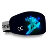 GogglesCover Premium: Protective ski and snowboard goggles cover, neon snowboarder