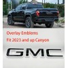 Auto Fit Rear Tailgate GMC Black White OVERLAY Emblem Badge
