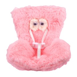 Doll Car Seat with Eyes, Plush Doll Chairs with Clip & Seat Belt Soft Decorative Cushion Cute Car Ornament & Collectible Accessory for Blind Box Fans (Pink)