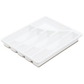 Sterilite 15758006 14" x 11.88" x 1.88" White 6 Compartment Cutlery Tray