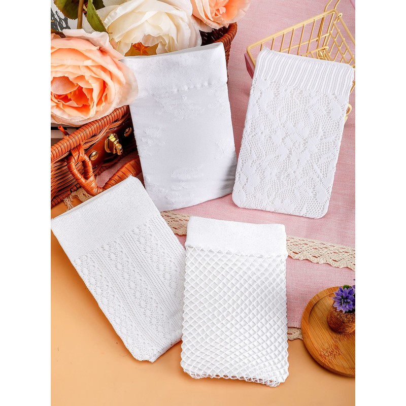 Geyoga 4 Pairs Women's Fishnet Knee Stockings Hollow out Women's