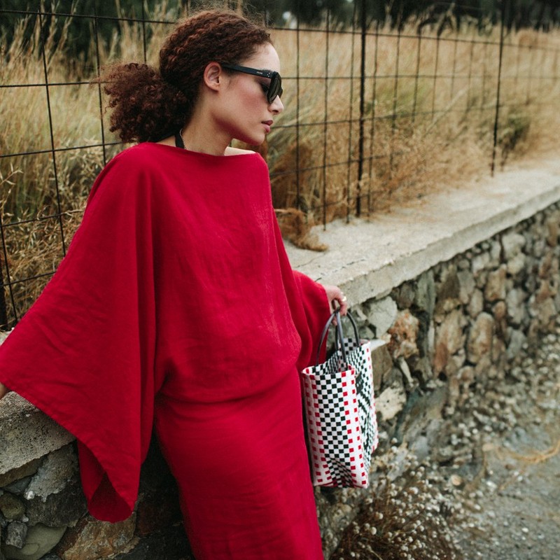 Seaside Tones Kiko Dress - Red, L/XL