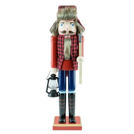 Clever Creations Traditional Wooden Collectible Lumberjack Christmas Nutcracker | Festive Christmas Decor | 100% Wood | 15" Tall Perfect for Shelves and Tables