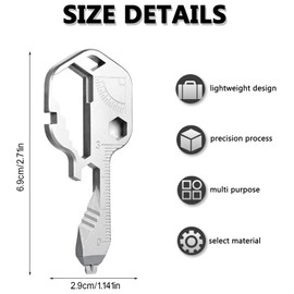 HDKAJL Christmas Gifts for Men, 24 in 1 Multi Tool, Multi-Tool Keyring, Stainless Steel Pocket Multitool, Key Bottle Opener, Universal Outdoor Camping Survival Key Tool,Mini Multi Tool Gadgets for Men