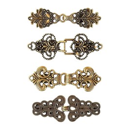 Mirrwin Cardigan Clip Retro Cape Brooches Shirt Brooch Clips Zinc Alloy Collar Clip 4 Fashion Collar Clips for Sweaters Scarves and Cheongsams for Boys and Girls Bronze, Zinc