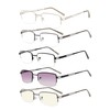 5-Pack Eyekepper Rectangle Metal Half-Rim Spring Hinges Reading Glasses Include