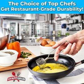 Chef Grade, Extra Strong 8 Inch French Coil Whisk 2 Pk. Best Metal Galaxy Kitchen Whisks for Mixing Gravy. Perfect Stainless Steel Spiral Hand Whip for Baking and Cooking. Great Egg Beater Wire Whisk