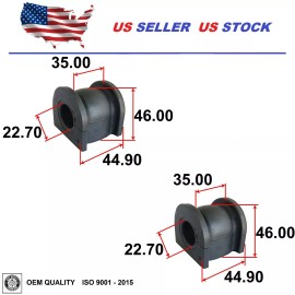 2MPLASTIC Stabilizer Bar Bushing Pair Front for Honda Pilot 03-08 Odyssey 05-10 4wd