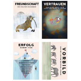 Kindermut Children's Motivational Poster | Wall Pictures Children's Room DIN A4 | Strengthen Values & Confidence | Friendship, Trust, Success & Role Model | Affirmation Poster