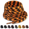 PTERYBIRD Black Orange Heavy Duty Boot Laces,2 Pairs 3/16" Thick