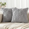 MIULEE Light Grey Throw Pillow Covers 16x16 Inch, Soft Plush
