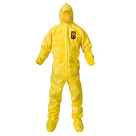 KleenGuard™ A70 Chemical Spray Protection Coveralls (00685) Suit, Hooded, Booted, Zip Front, Elastic Wrists, Size 2XL, Yellow, (Qty 12)