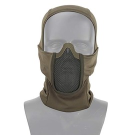 Balaclava Mesh Mask Ninja Style Headgear with Full Face Protection Helmet Liner Cap for Hunting Airsoft Cycling Army Green