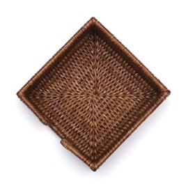 Caspari Rattan Cocktail Napkin Holder Brown,HC01