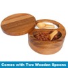 HillSpring Multipurpose Spice Box, Acacia Wood Salt and Pepper Shakers