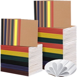 Sherr 200 Pack Kraft Small Notebooks Bulk A6 Blank Unlined Pocket Notebook Mini Kraft Paper Journals Mini Sketchbooks for Travelers Home Office School Supplies, 4 x 5.5 Inch(Jewel Tone)