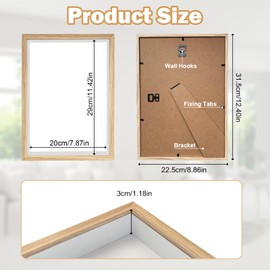 FIHODONE Shadow Box Frame 22.5 X 31 X 3cm, Box Frames for Crafts 3d Deep, Plexiglass Deep Photo Frame Box, Log Colour Deep Picture Frame, Deep Picture Frames Box Display for Photos, Artworks