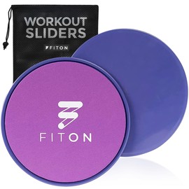 FitOn Sliders con bolsa de malla, deslizadores de núcleo de doble cara, deslizadores para entrenar en alfombras y suelos duros, deslizadores de entrenamiento con cojín grueso, disco deslizante de