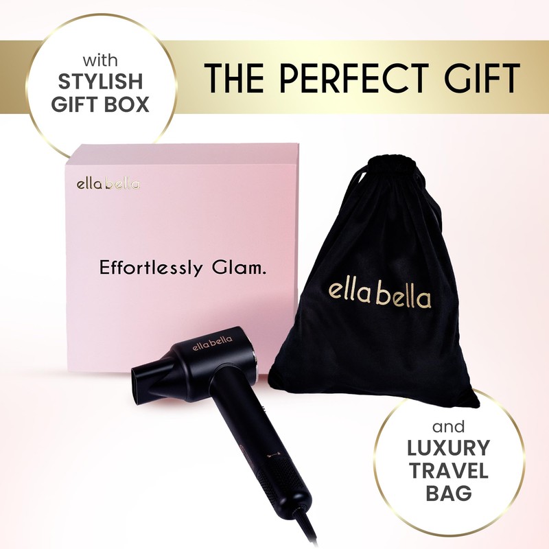 ELLA BELLA® Compact Plasma Hair Dryer, Advanced Plasma Technology Blow