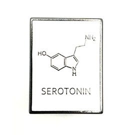 Serotonin Metal Enamel Pin Badge Chemistry, Metal