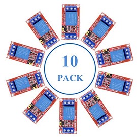 Valefod DC 12V Relay Module 1-Channel Relay Switch with Optocoupler Isolation High/Low Level Trigger, Pack of 10
