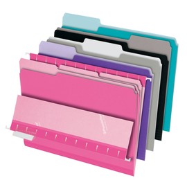 Pendaflex 1/3 Cut Top Tab Pastel Interior File Folders 100 Pack (421013ASST2)