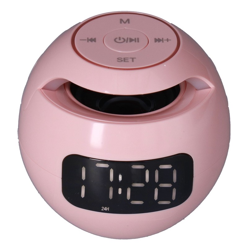 Multifunctional Bluetooth 5.0 Alarm Clock Speaker Rechargeable Ball Shape Portable
