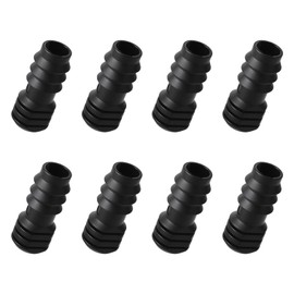 Quwem 8 PCS 1/2 Inch (16mm) Garden Barbed Connector, Soaker Hose Pipe Connectors Hose End Stop Plastic Drip Irrigation Connectors Plug for Garden Irrigation Pipe Fitting Systems Parts Black (Bung)