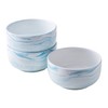 Yundu 28 Ounce Blue Marble Porcelain Bowls Ice Cream, Dessert,