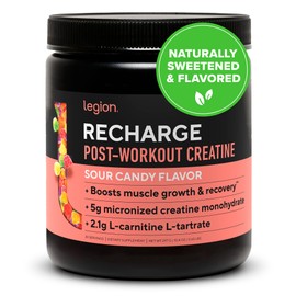LEGION Recharge Post Workout Drink - Micronized Creatine Monohydrate Natural Post Workout Recovery Drink - Muscle Builder & Recovery Booster Post Workout Supplements (Sour Candy, 30 Servings)