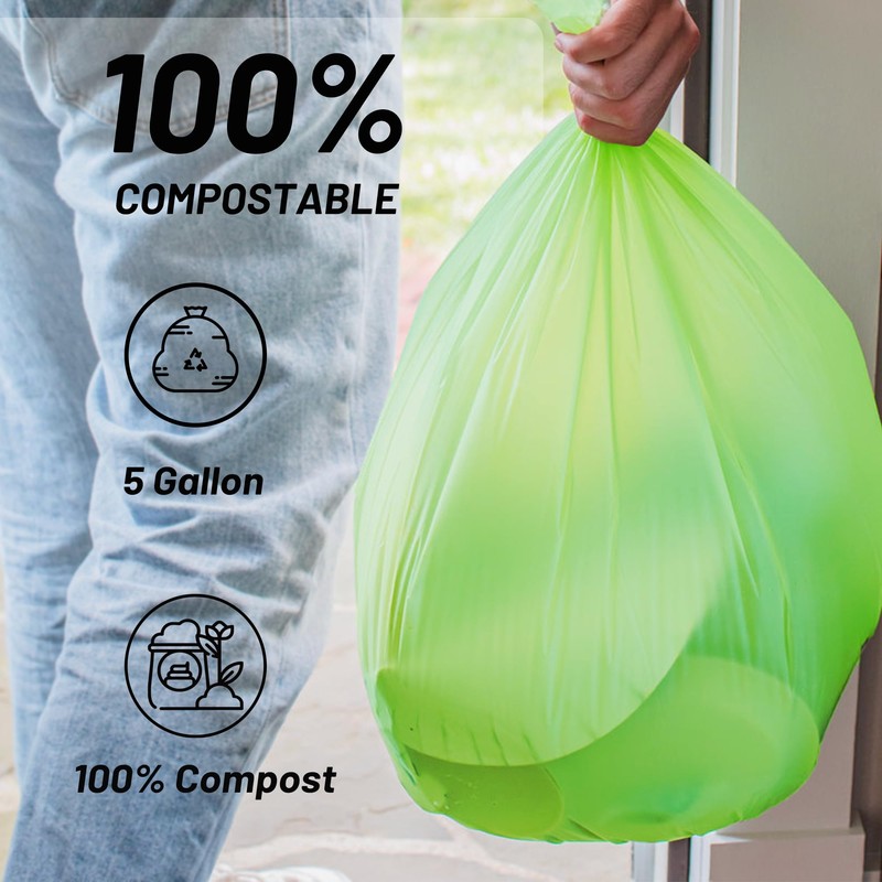Envfender Compostable Trash Bags 5 Gallon Compost Small Trash Bags