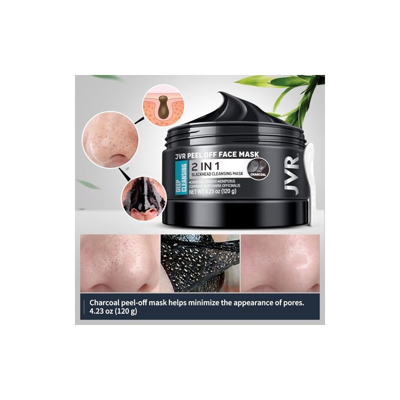 JVR Mascarilla Negra de Carbn para Limpieza Profunda Todo Tipo
